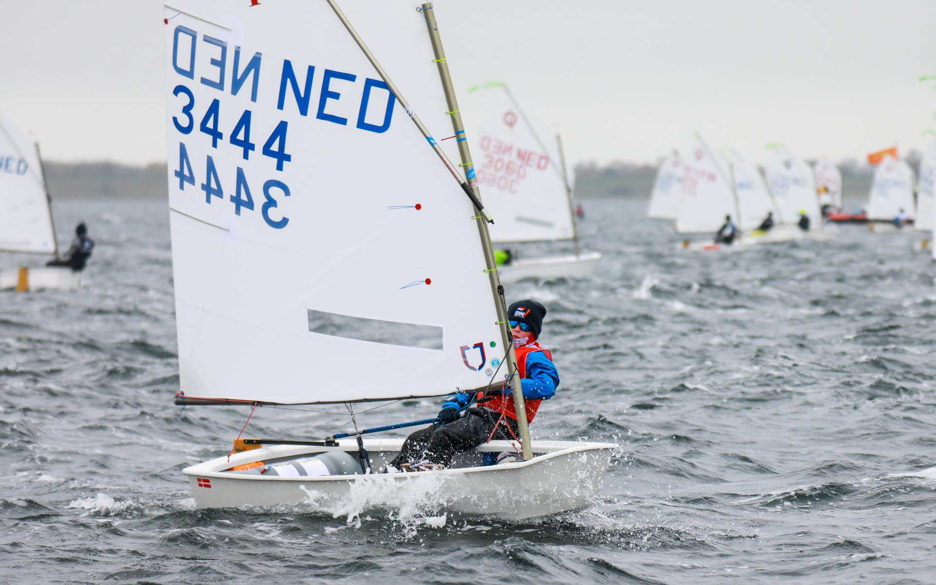 Ties de Ruiter (12) of Lelystad at the Optimist World Sailing Championships