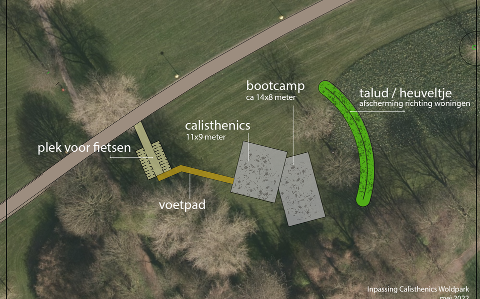 Ligging van LelyBarz in het Woldpark, ter hoogte van Wold 15 (02 – 20).