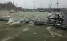Storm in Bataviahaven in Lelystad.